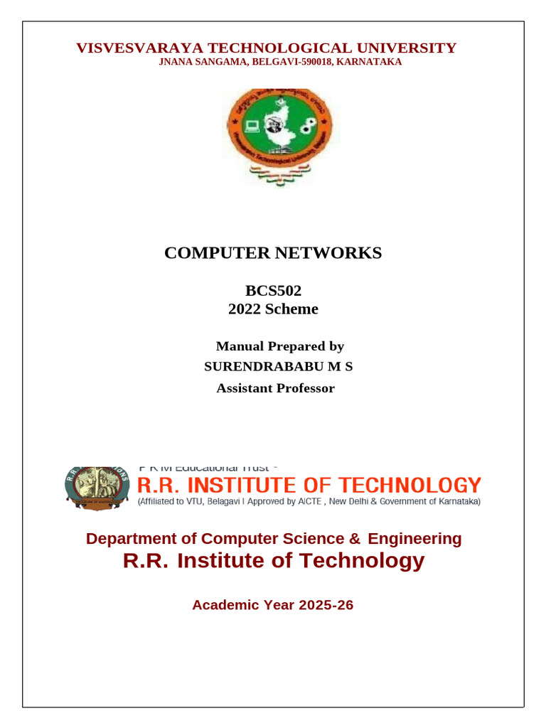 Computer Networks Lab Manual BCS502 | PDF | Computer Network | Engineering