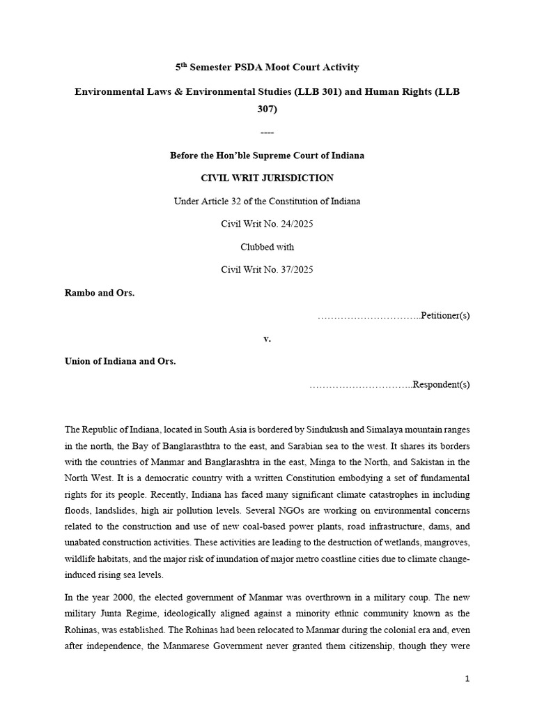 Indiana Supreme Court: Rohina Refugee Rights | PDF | Refugee | Justice