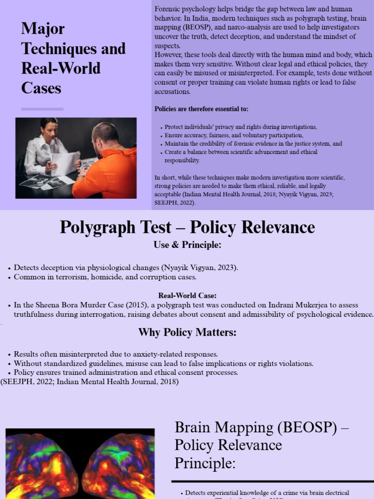 Forensic Psychology Policies in India | PDF | Polygraph | Psychology