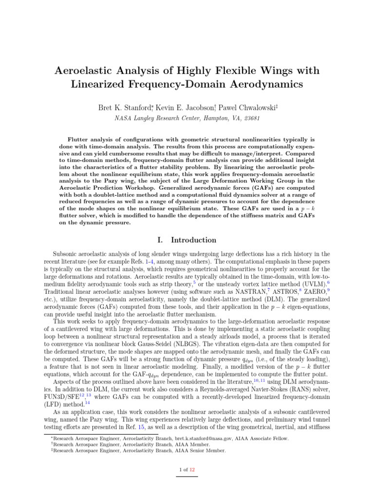 Frequency-Domain Flutter Analysis of Wings | PDF | Matrix (Mathematics ...