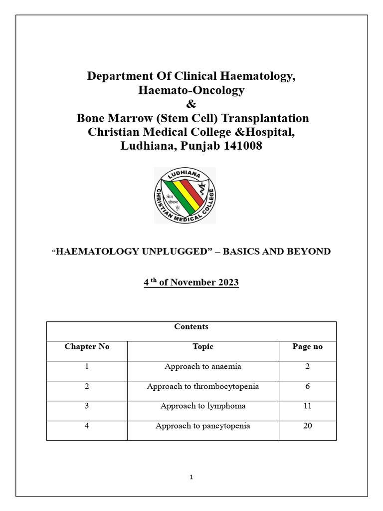 Hematology Basics: Anemia & Lymphoma Guide | PDF | Anemia | Red Blood Cell