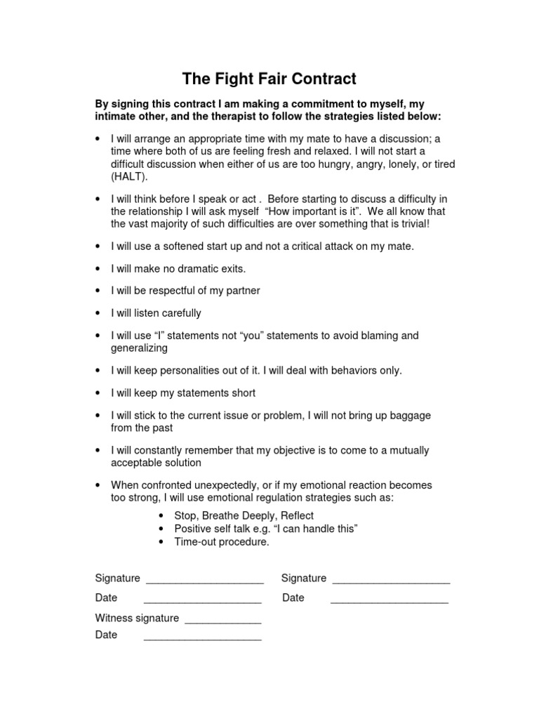 Fight Fair Contract | PDF