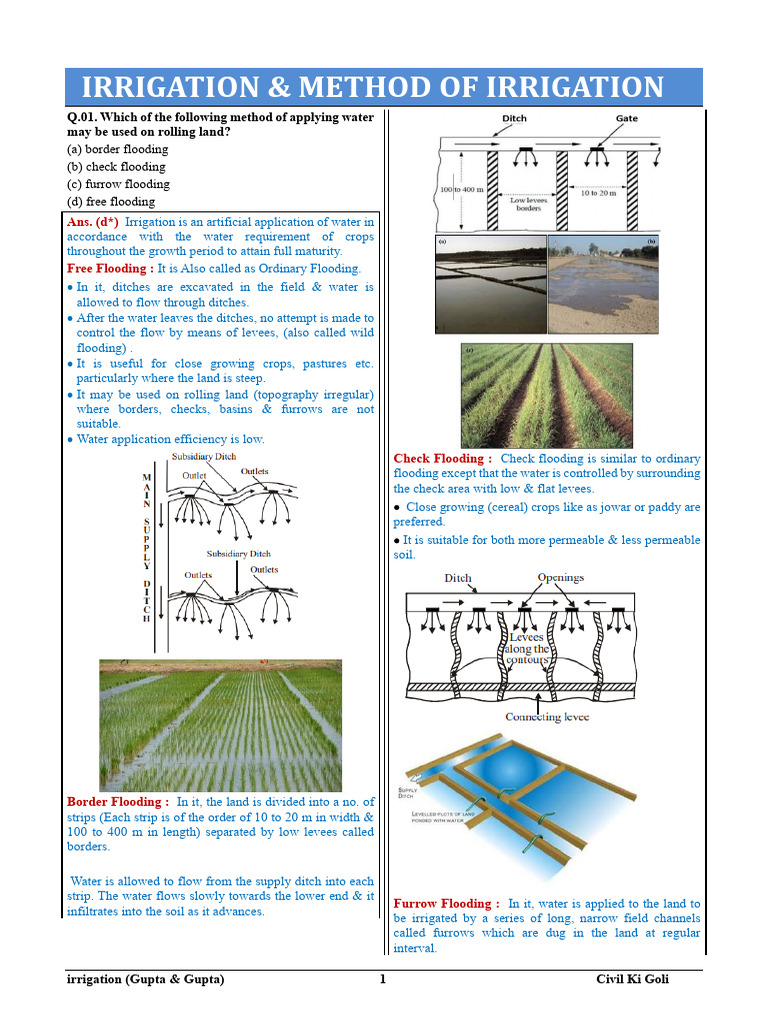 Irrigation Methods Explained: Types & Uses | PDF | Irrigation | Agriculture
