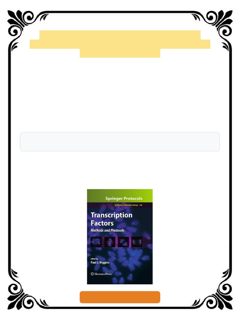 Transcription Factors Methods and Protocols 1st Edition Céline Charlot ...