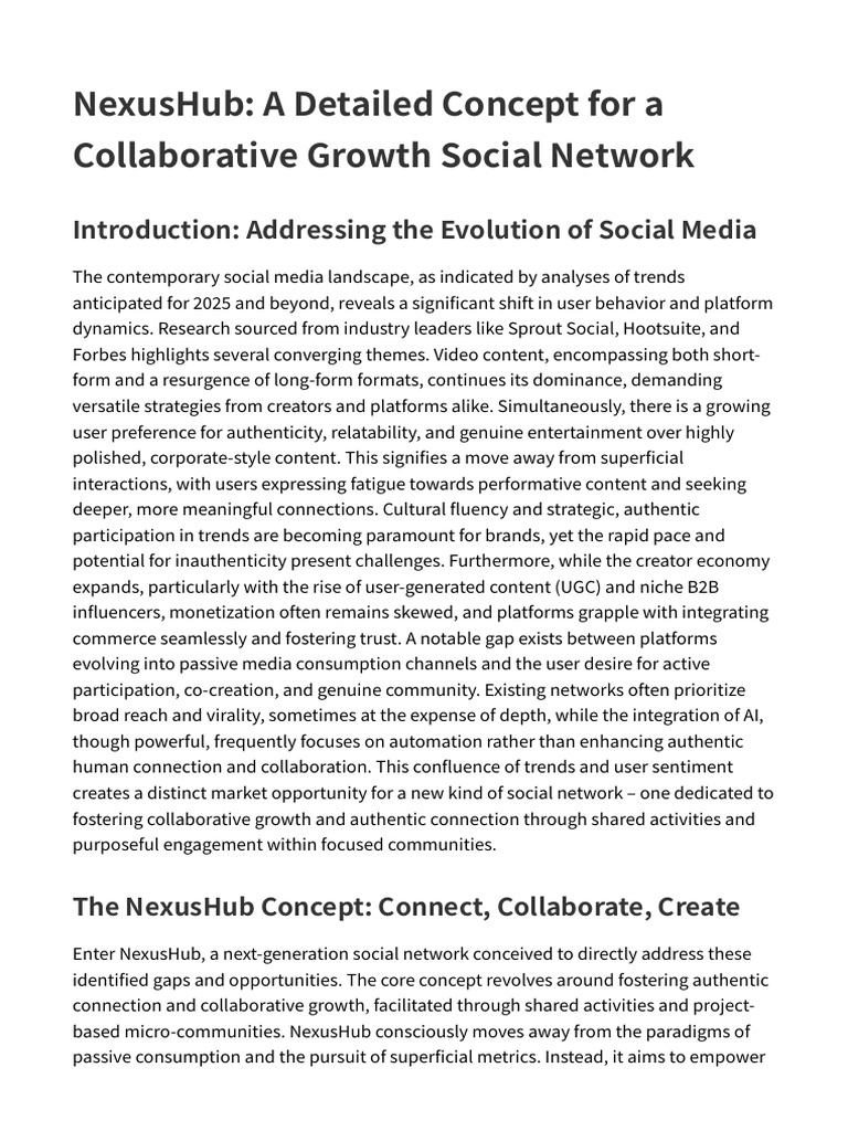 NexusHub - A Detailed Concept For A Collaborative Growth Social Network ...