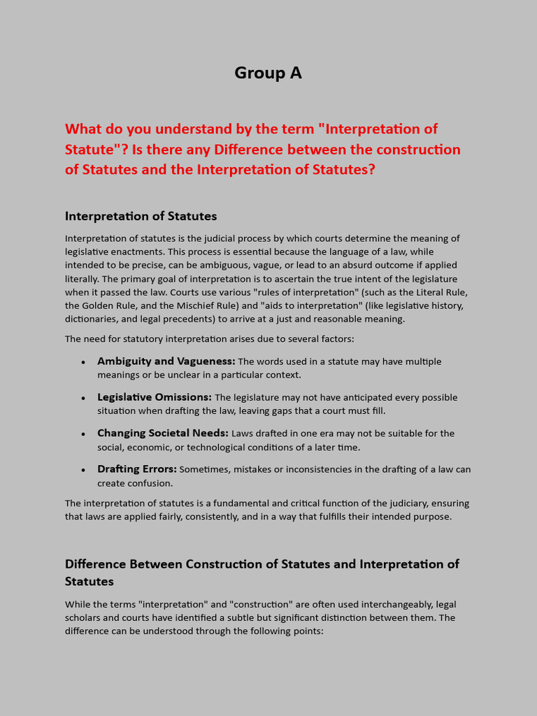 Statutory Interpretation Explained | PDF | Statutory Interpretation ...