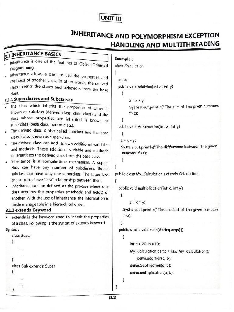 OOP (Unit 3) | PDF