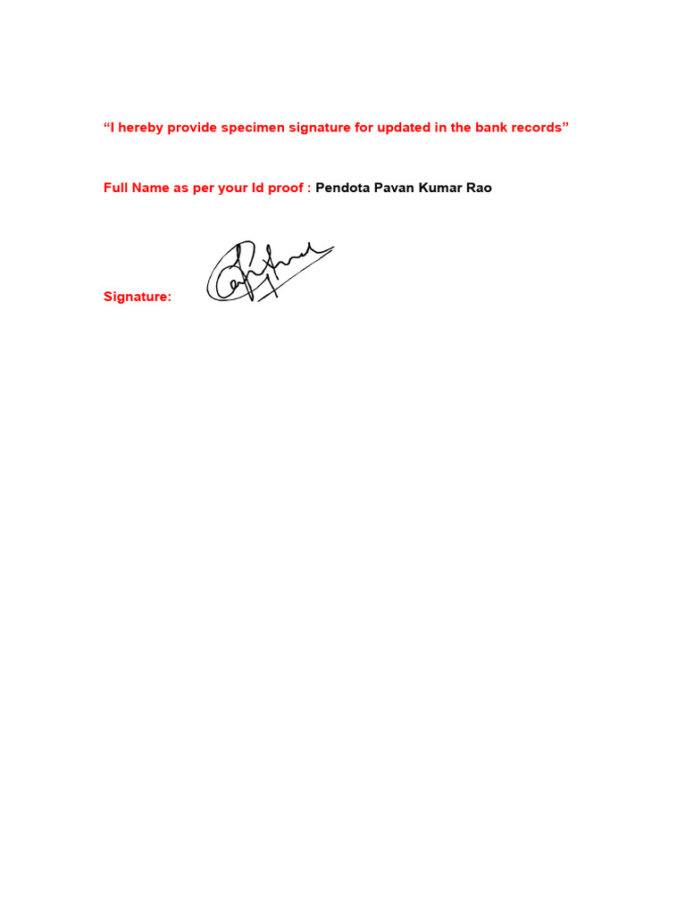 Wet Signature in White Paper | PDF