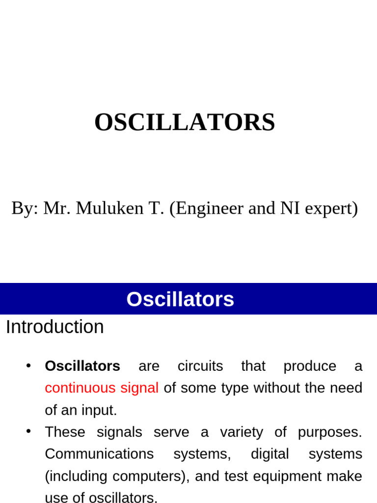 Understanding Electronic Oscillators | PDF | Electronic Oscillator ...