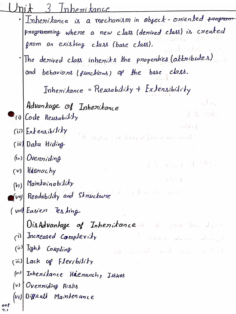 OOPS Unit 3 | PDF