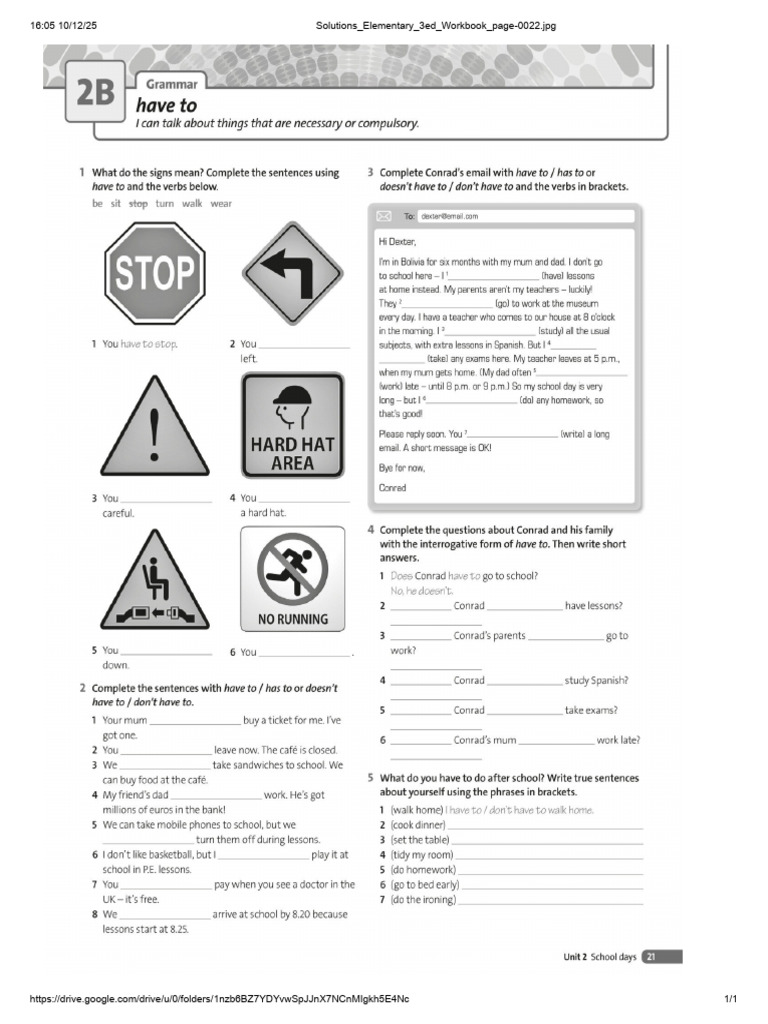 Elementary Workbook Page 22 Solutions | PDF