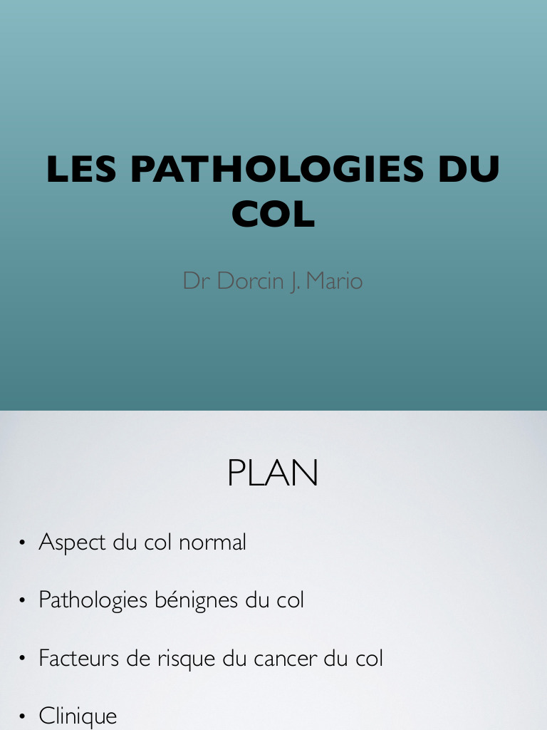 Pathologies et dépistage du col utérin | PDF | Médecine clinique ...