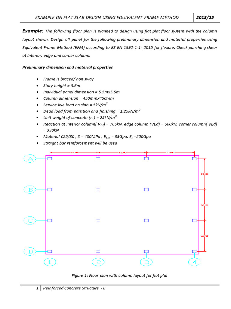 Flat Slab Design Example with EFM | PDF | Column | Concrete