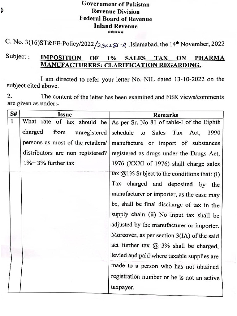 Clarification - Pharma Sector - 221116 - 150407 | PDF