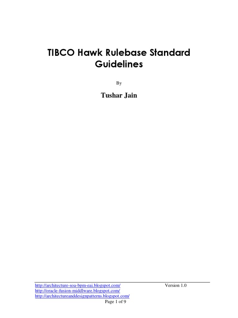 TIBCO Hawk Rulebase Standard Guidelines | PDF | Version Control | Acronym
