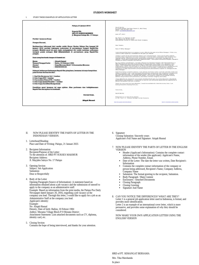 Application Letter Writing Guide | PDF