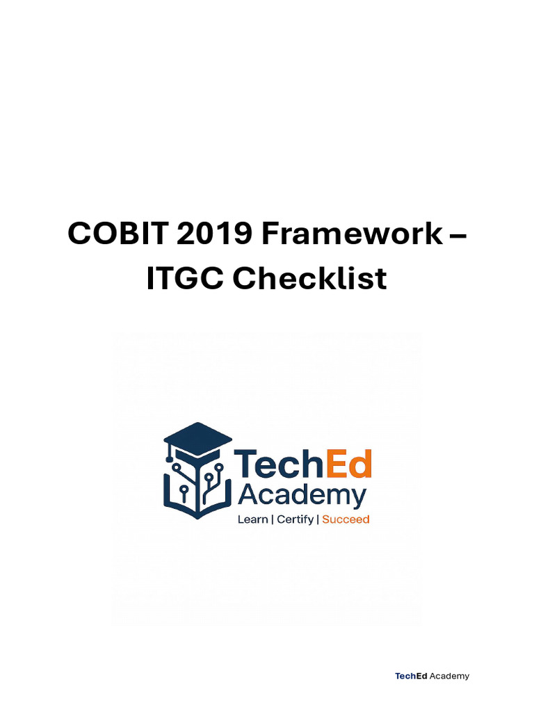 COBIT 2019 ITGC Checklist Guide | PDF | Internal Control | Business