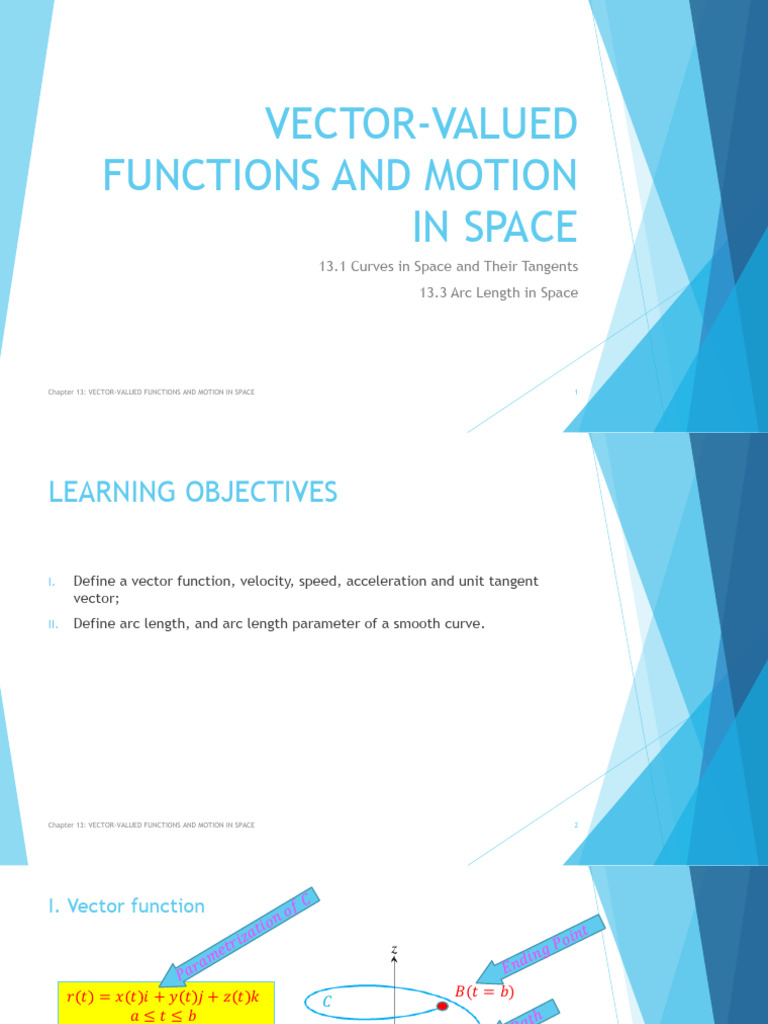 Vector Functions and Motion in Space | PDF | Acceleration | Velocity