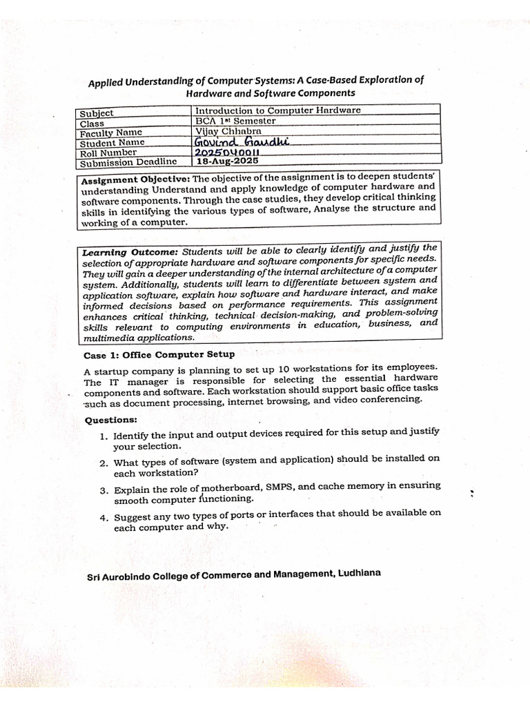 CFS Assisgment 1 | PDF