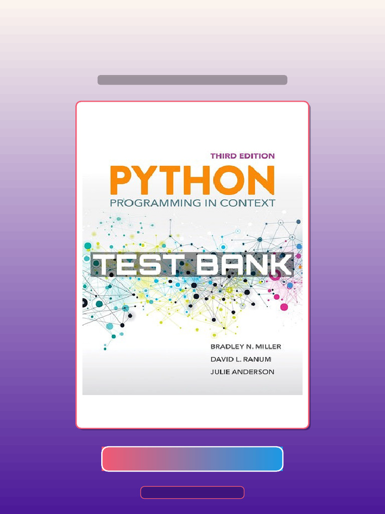 Test Bank of Python Programming in Context 3rd Edition by Miller Ebook ...