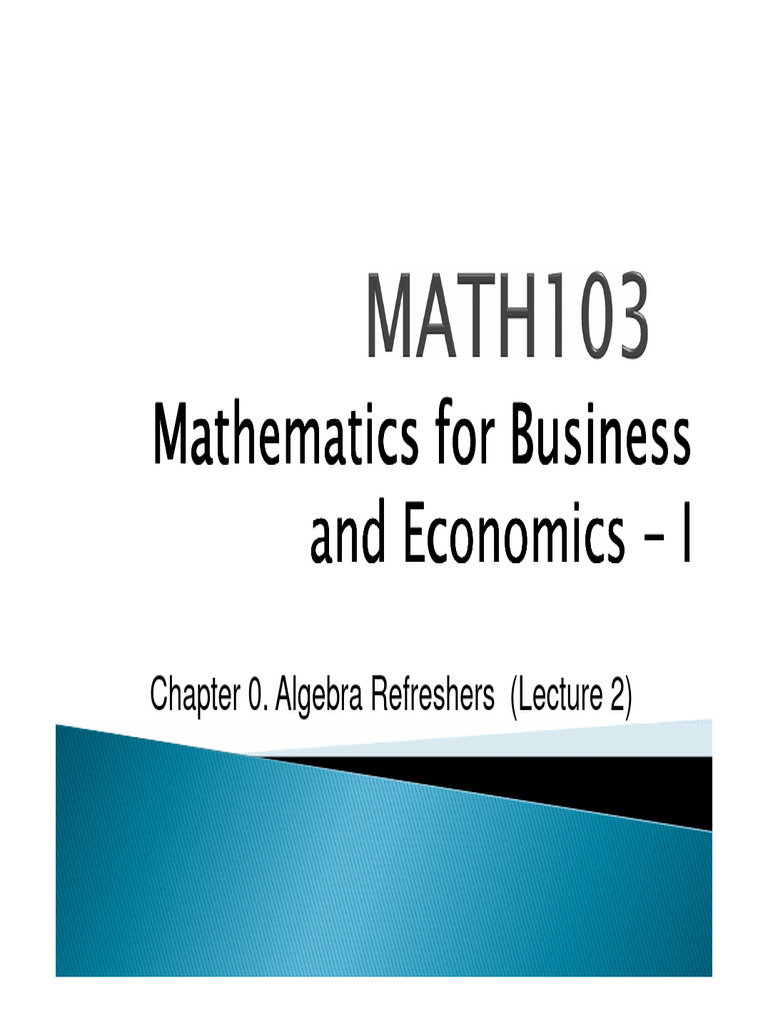 Business Mathematics and Algebra Basics | PDF