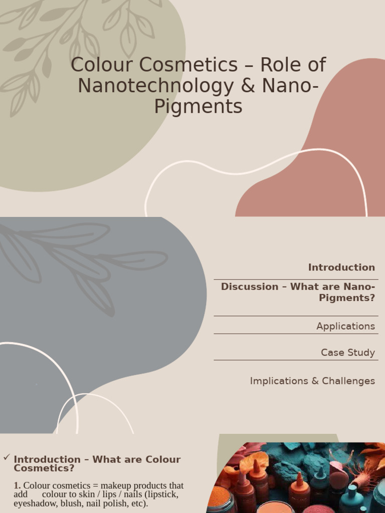 Nanotechnology in Colour Cosmetics | PDF | Nanotechnology | Cosmetics