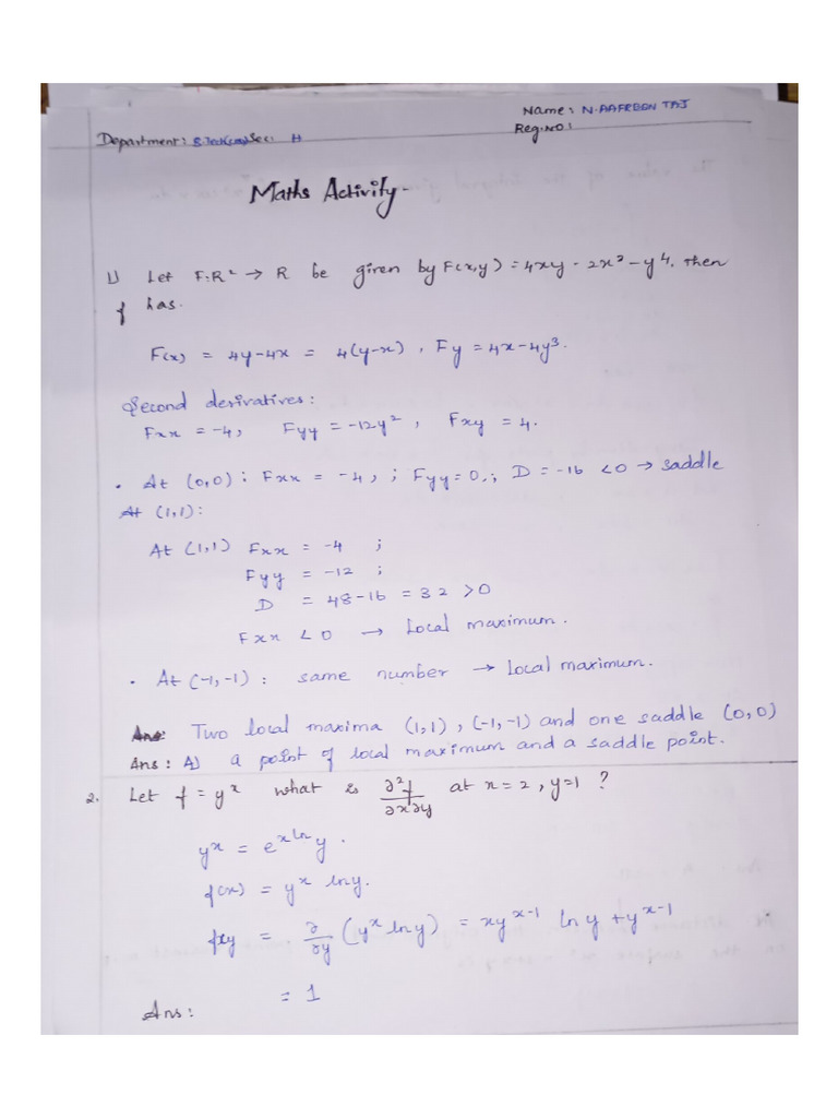 Maths Activity | PDF