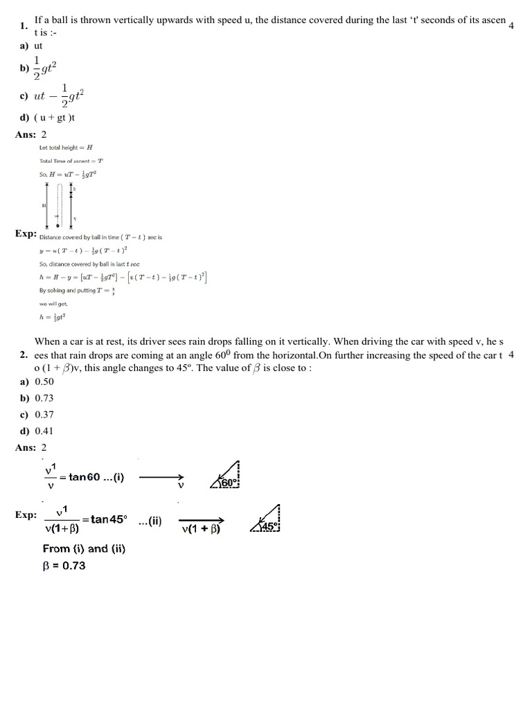 Physics Problem Set on Motion and Forces | PDF | Mass | Force