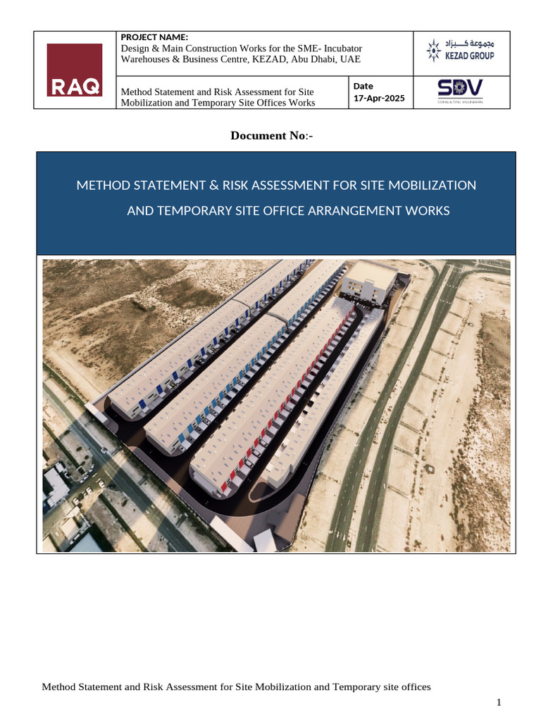 Site Mobilization Method & Risk Assessment | PDF | Crane (Machine) | Safety