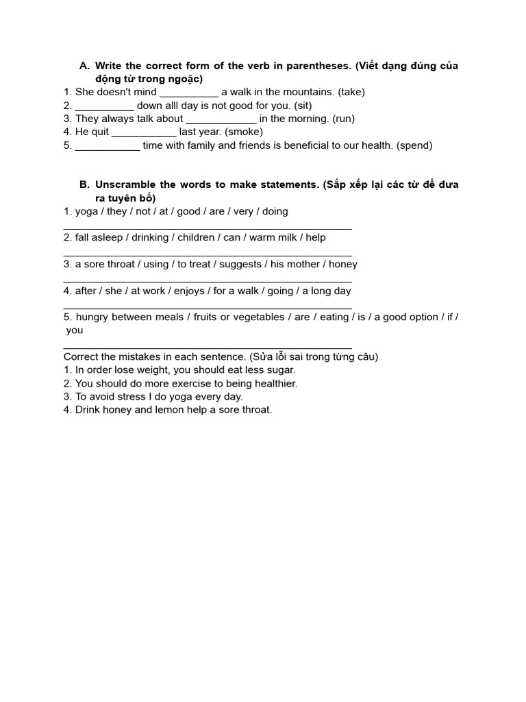 Verb Forms and Sentence Correction Exercises | PDF