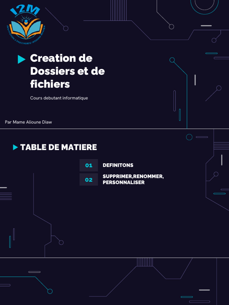 Création et gestion de dossiers informatiques | PDF | Fichier ...