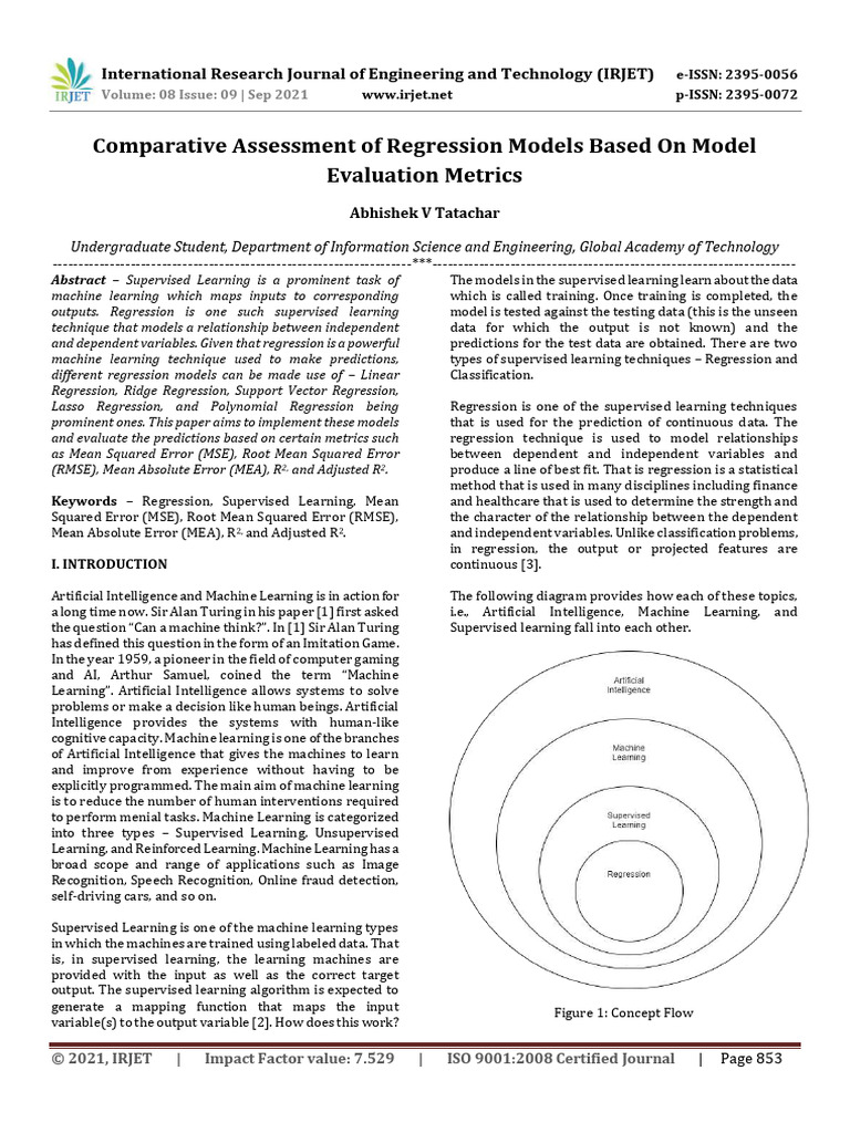 Comparative Analysis of Regression Models | PDF | Errors And Residuals ...