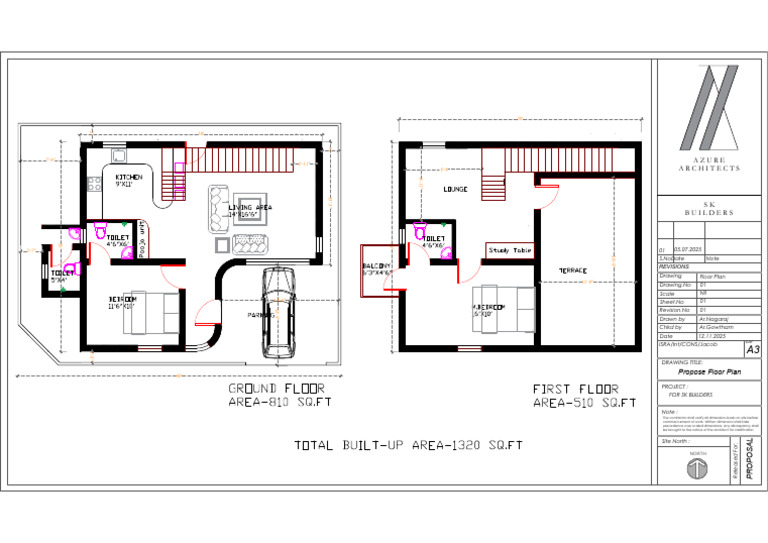 Floor Plan Proposal for SK Builders | PDF | Technical Drawing