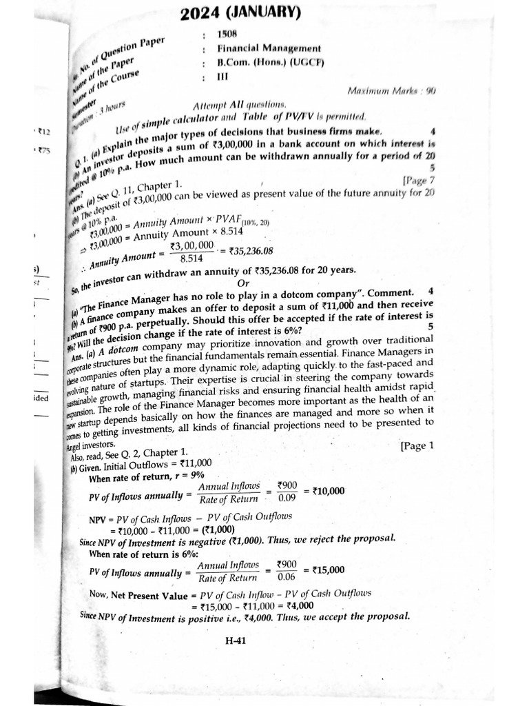 FM PYQs | PDF