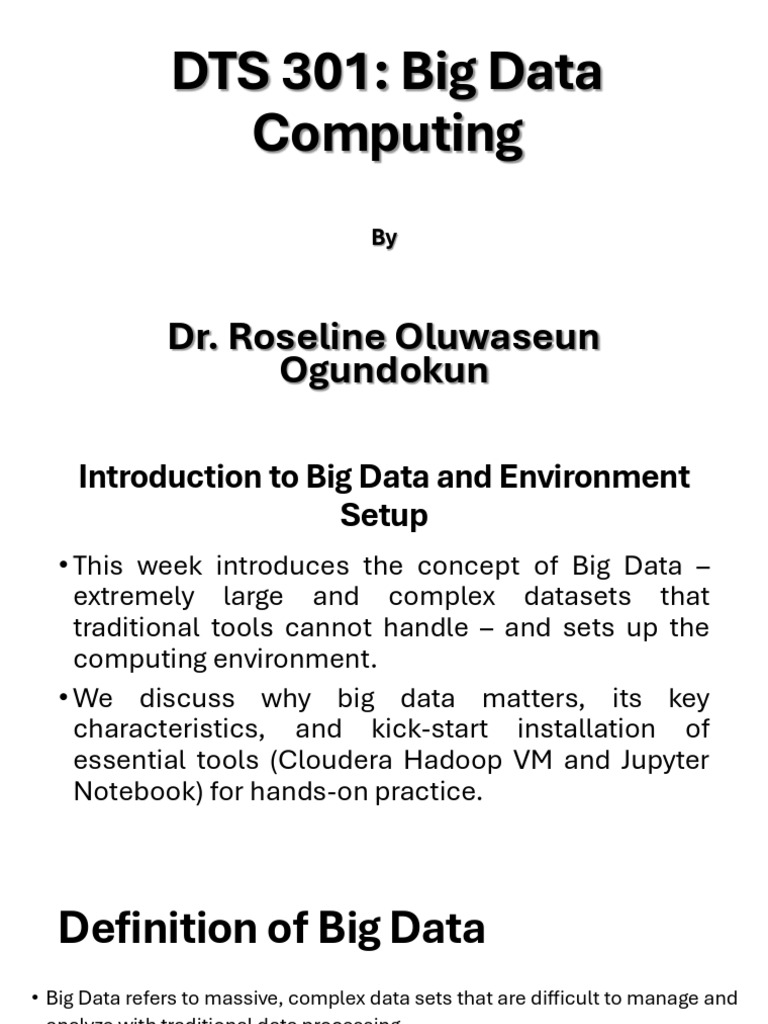 Introduction to Big Data Computing | PDF | Big Data | Data