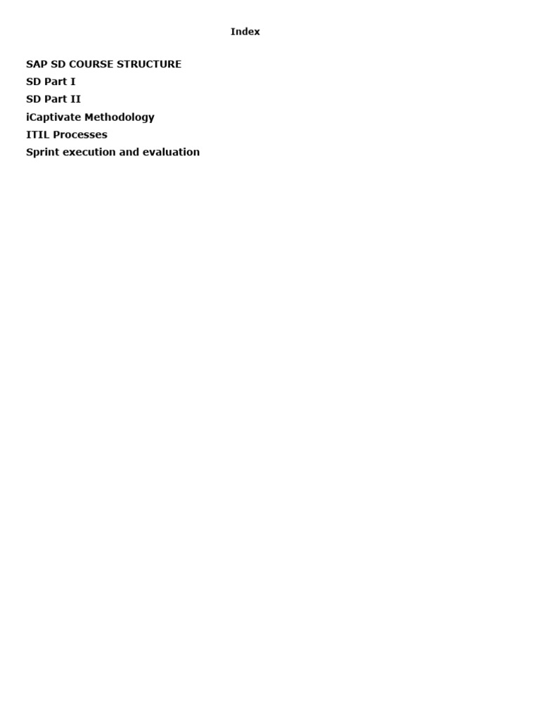Capgemini SAP SD Course Structure | PDF | Computing
