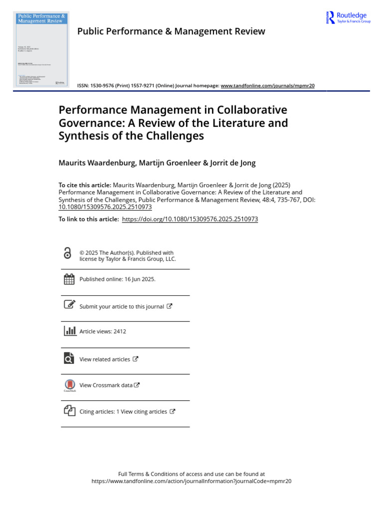 Collaborative Governance Performance Management | PDF | Governance ...