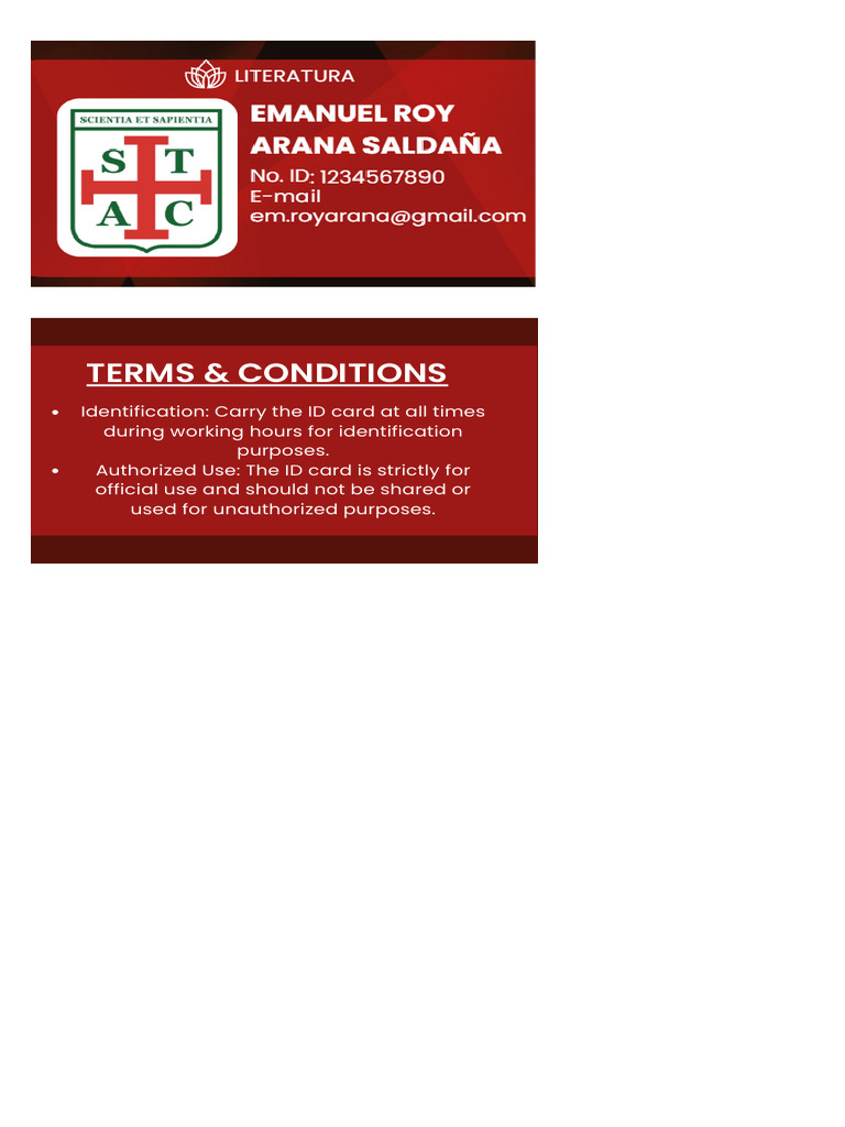 ID Card Terms & Conditions | PDF