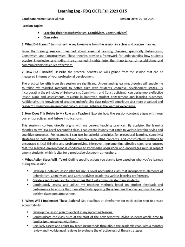 3) Learning Log (27-10-23) | PDF | Constructivism (Philosophy Of ...