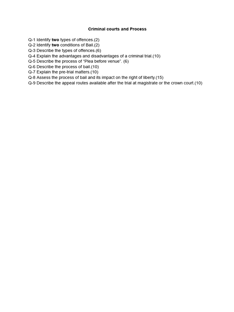 Overview of Criminal Courts Process | PDF
