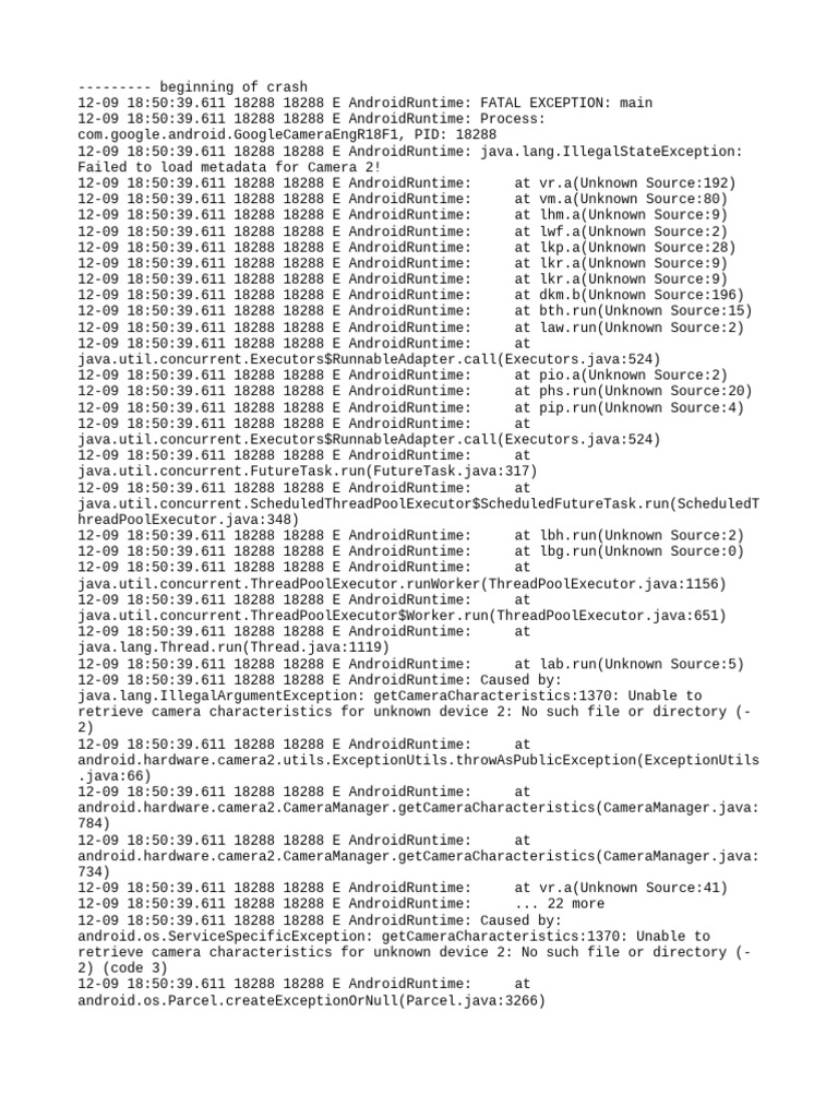 Camera 2 Metadata Load Failure | PDF | Java (Programming Language ...