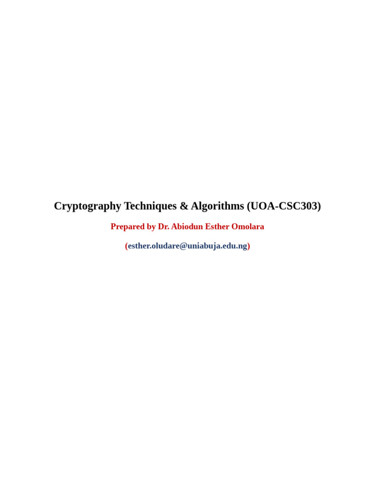 Cryptography Techniques Overview | PDF | Cryptography | Cryptanalysis