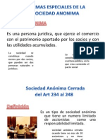 Formas Especiales de La Sociedad Anonima