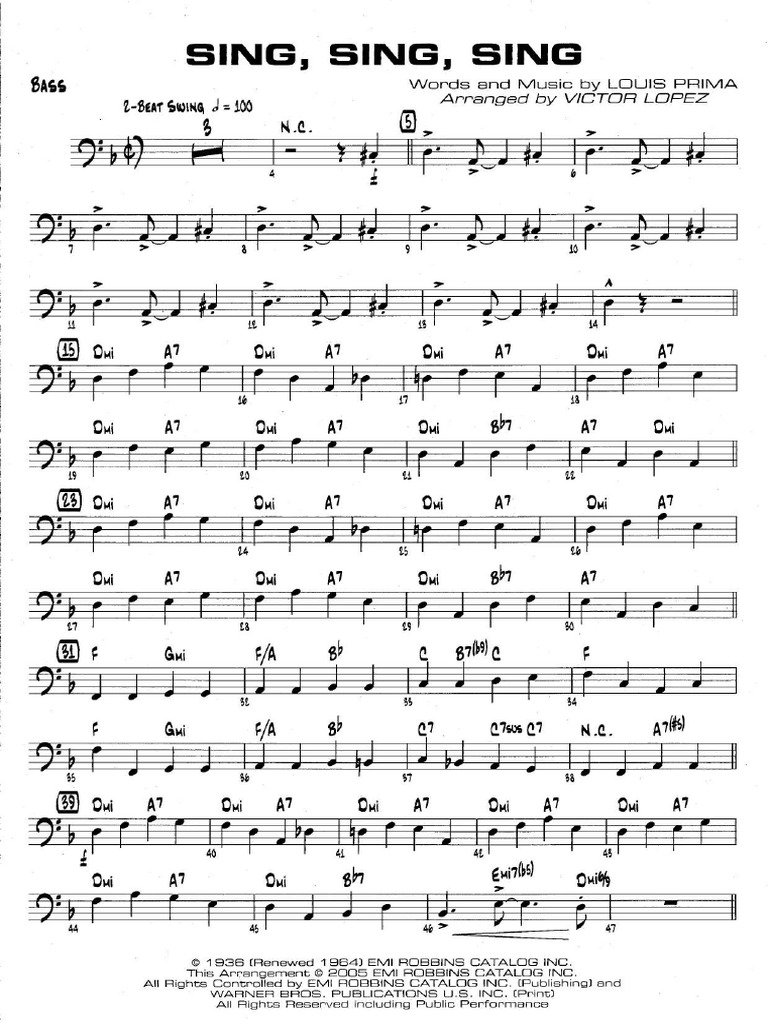 Sing Sing Sing Bass | PDF