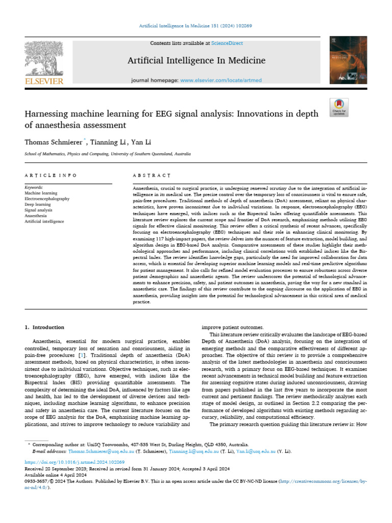 Harnessing Machine Learning For EEG Signal Analysis 2024 Artificial ...