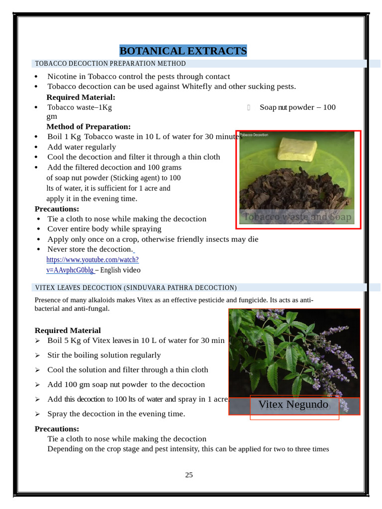 tobacco decoction Preparation of Natural Pest Control Decoction Methods