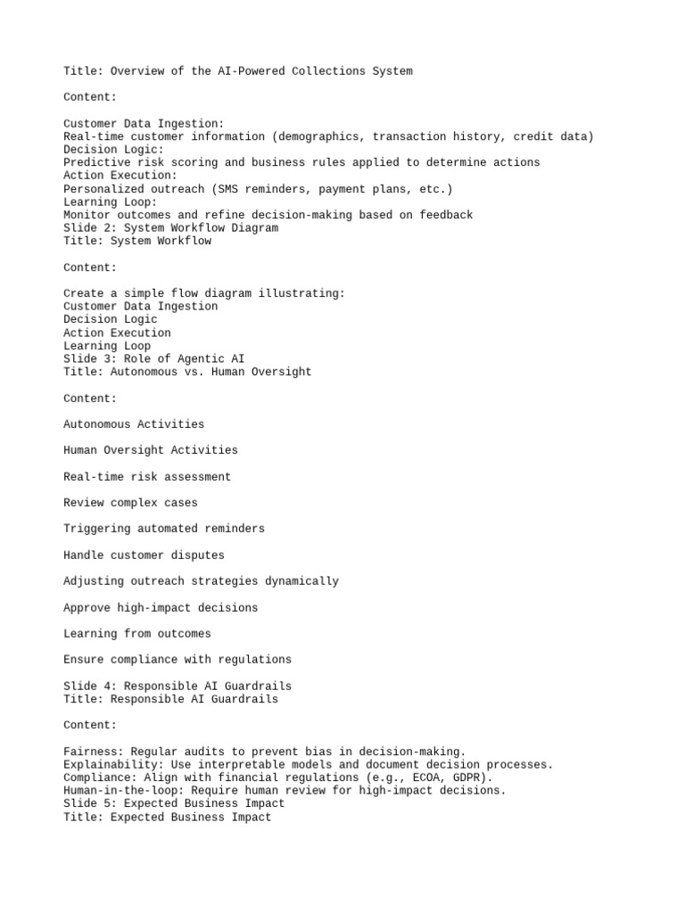 AI-Powered Collections System Overview | PDF