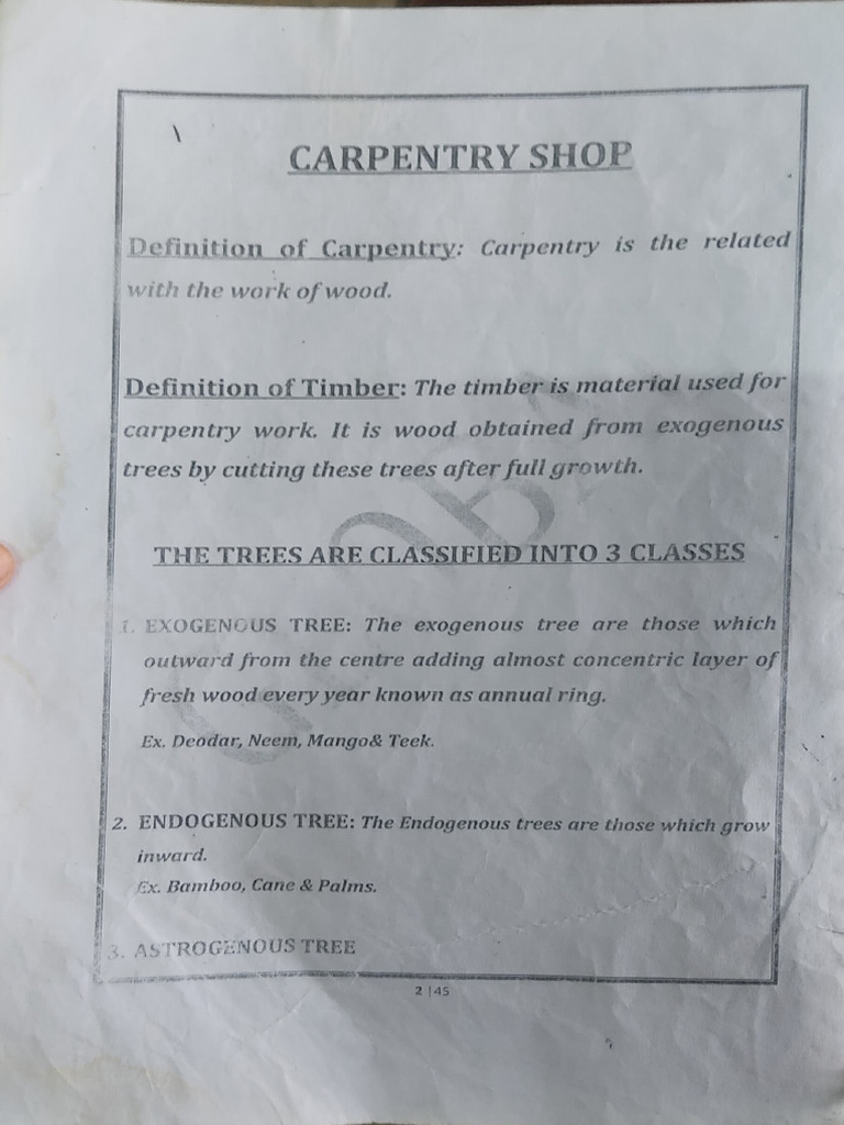 Carpentry Shop | PDF
