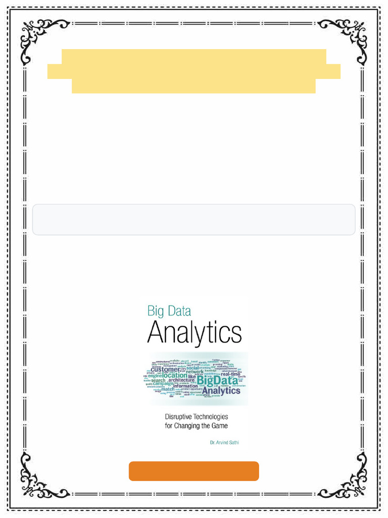 Big Data Analytics Disruptive Technologies For Changing The Game 1st ...