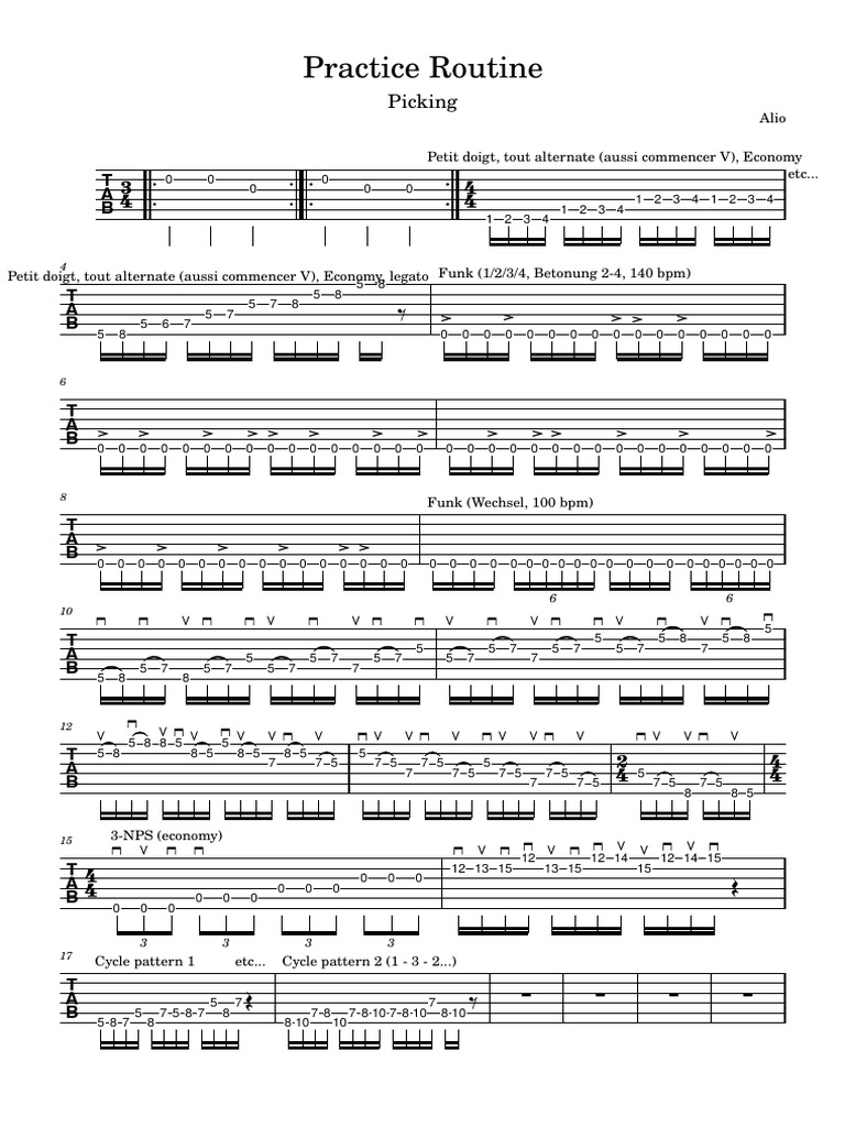 Guitar Practice Routine | PDF | Chordophones | Instruments à corde